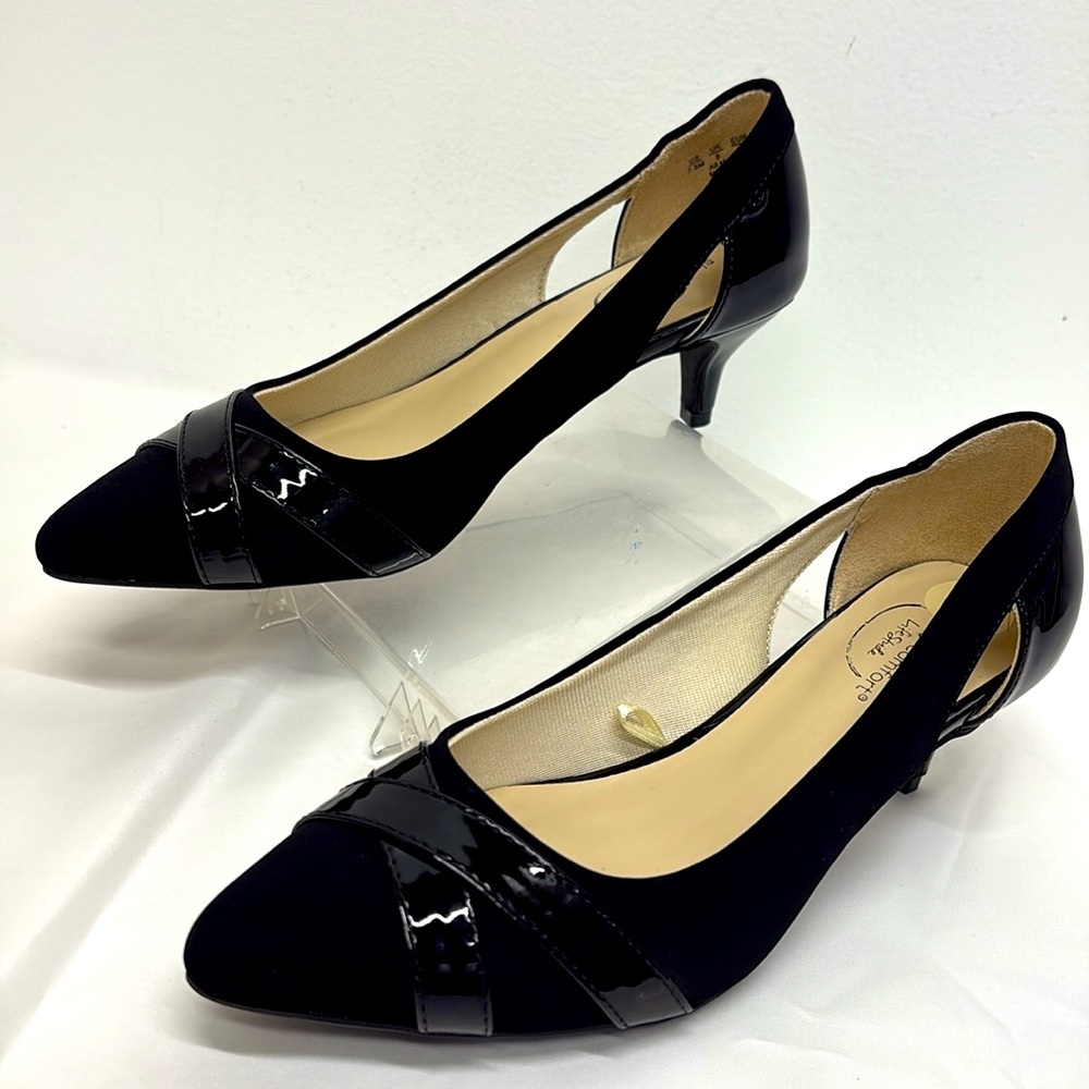 Women Simply Comfort glam Elegant Pumps shoes Size 7.5 New suede heels in black - Picture 3 of 7